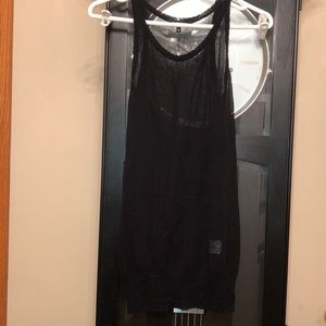 Black sheer long top